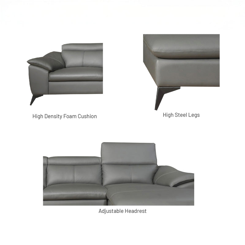 Venetta L-Shaped Sofa, Half Leather - Novena Furniture Singapore