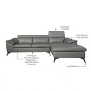 Venetta L-Shaped Sofa, Half Leather - Novena Furniture Singapore