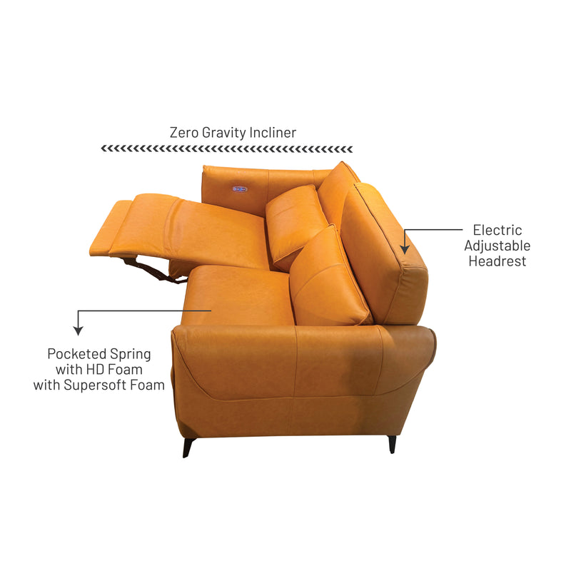 Vista 2 Seater Electric Incliner Sofa, Half Leather - Novena Furniture Singapore