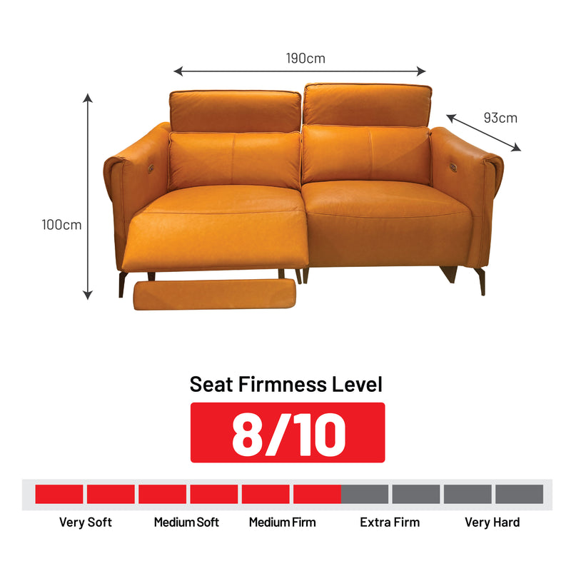 Vista 2 Seater Electric Incliner Sofa, Half Leather - Novena Furniture Singapore