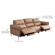 Rachelle 3 Seater Electric Incliner Sofa, Genuine Cowhide Leather - Novena Furniture Singapore