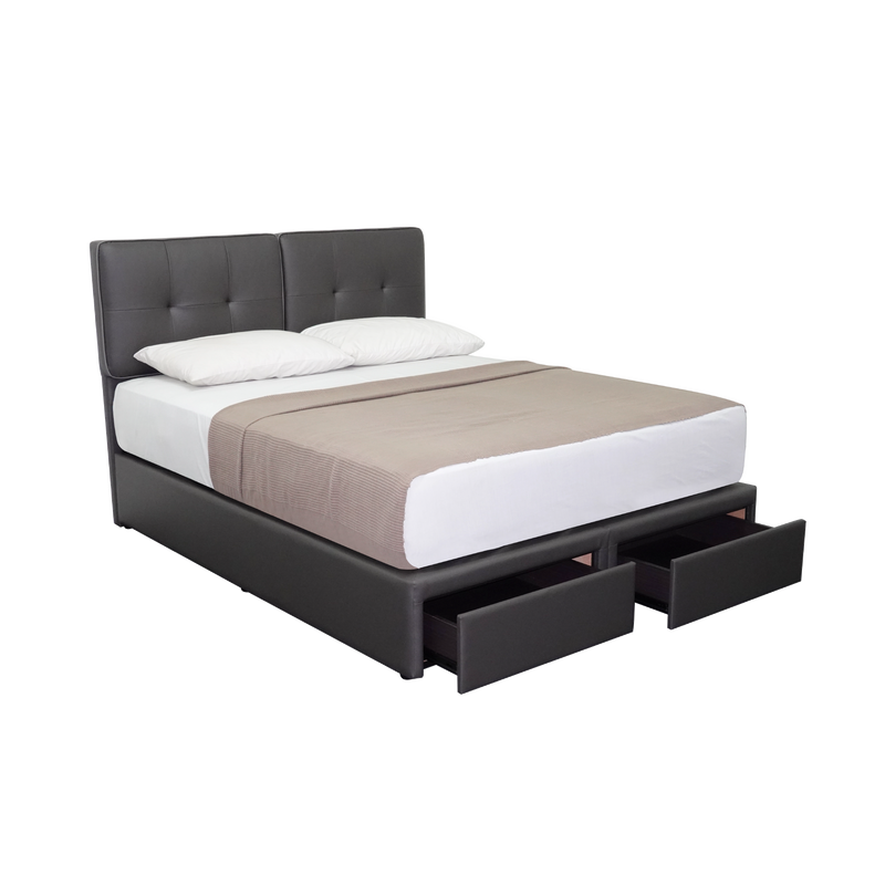 Kanuv 12" Bed Frame with 2 Drawers - Novena Furniture Singapore