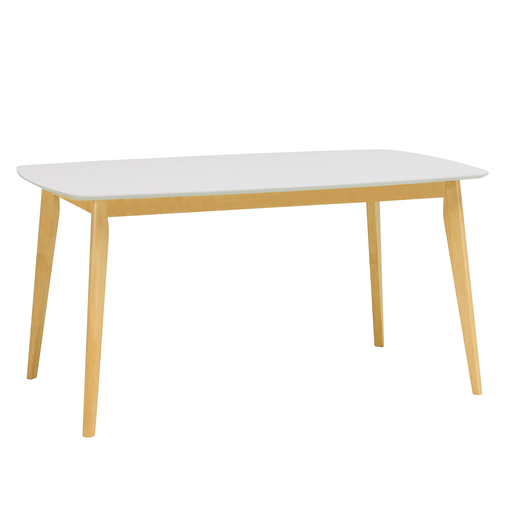 Aimon 1.5m Dining Table, MDF Top with Solid Wood Legs - Novena Furniture Singapore