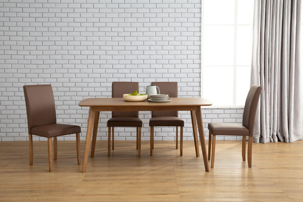Aimon 1.2M Dining Set with 4 Lenore Dining Chairs, Solid Wood - Wide Array of Colours Available! - Novena Furniture Singapore
