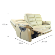 [PROMO] Apollos 3 Seater Recliner Sofa, Half Leather - Novena Furniture Singapore