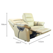 Apollos 2 Seater Recliner Sofa, Half Leather - Novena Furniture Singapore