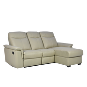 Barros L-Shaped Recliner Sofa with Storage, Half Leather - Novena Furniture Singapore