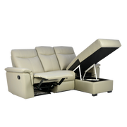 Barros L-Shaped Recliner Sofa with Storage, Half Leather - Novena Furniture Singapore