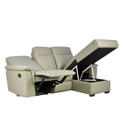 Barros L-Shaped Recliner Sofa with Storage, Half Leather - Novena Furniture Singapore