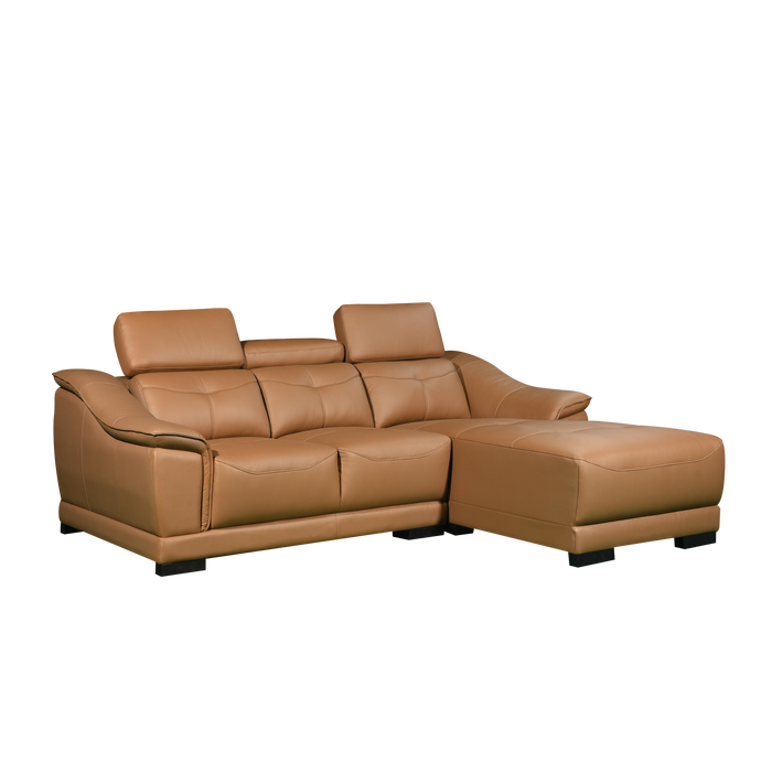 Carlo L-Shaped Sofa, Half Leather - Novena Furniture Singapore