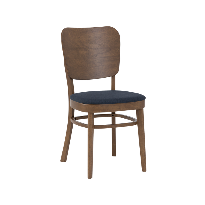 Estelle Dining Chair, Wood - Cocoa/Navy - Novena Furniture Singapore