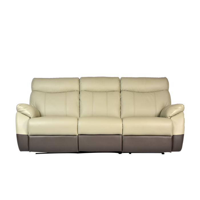 Fabia 3 Seater Recliner Sofa, Half Leather - Novena Furniture Singapore