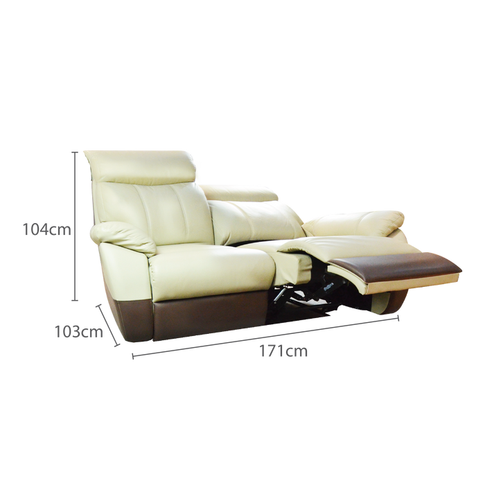 Fabia 2 Seater Recliner Sofa, Half Leather - Novena Furniture Singapore