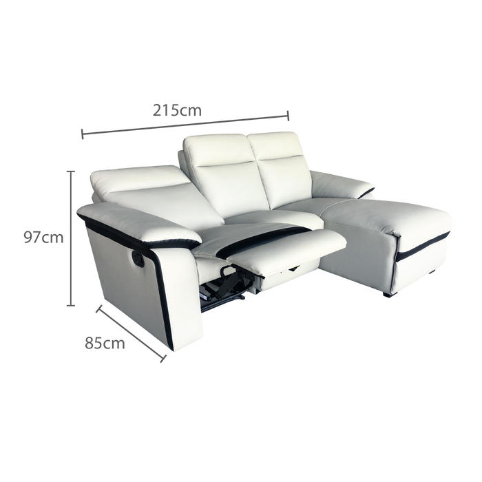 Issac L-Shaped Recliner Sofa, Simulated Leather - Novena Furniture Singapore
