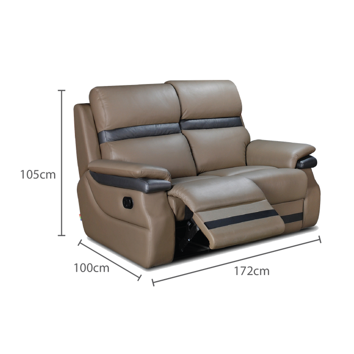 Jaiman 2 Seater Recliner Sofa, Half Leather - Novena Furniture Singapore