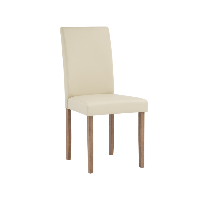 Lenore Dining Chair, Wood/Vinyl - Cocoa/Cream - Novena Furniture Singapore