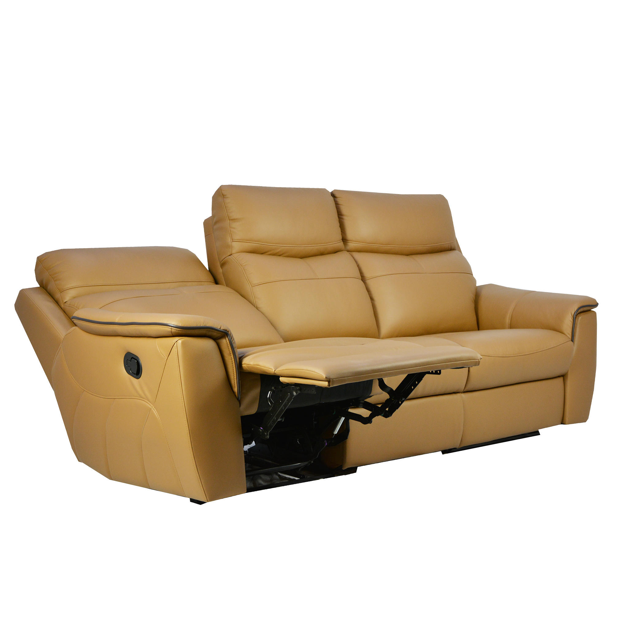 Lucana 3 Seater Recliner Sofa Half Leather Novena Furniture Singapore