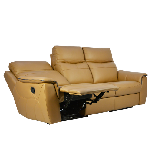 Lucana 3 Seater Recliner Sofa, Half Leather - Novena Furniture Singapore