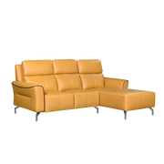 Muzia L-Shaped Sofa, Half Leather - Novena Furniture Singapore
