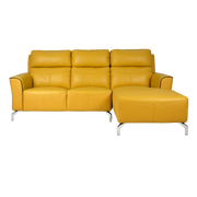 Muzia L-Shaped Sofa, Half Leather - Novena Furniture Singapore