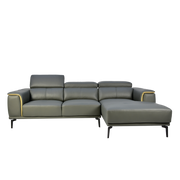 Prezia L-Shaped Sofa, Half Leather - Novena Furniture Singapore
