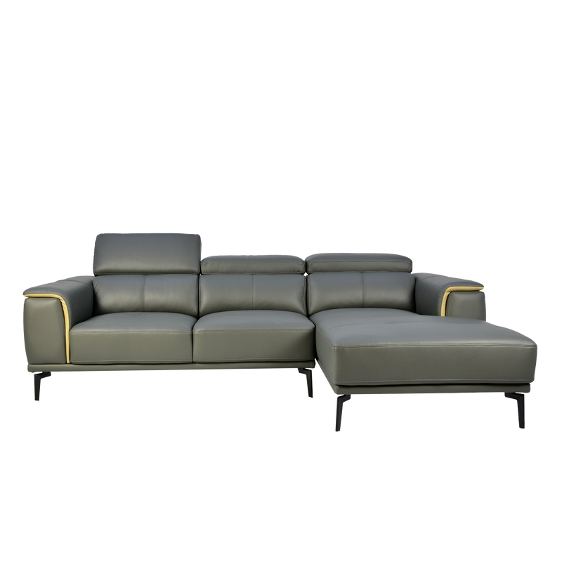 Prezia L-Shaped Sofa, Half Leather - Novena Furniture Singapore