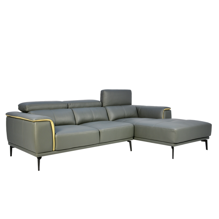 Prezia L-Shaped Sofa, Half Leather - Novena Furniture Singapore