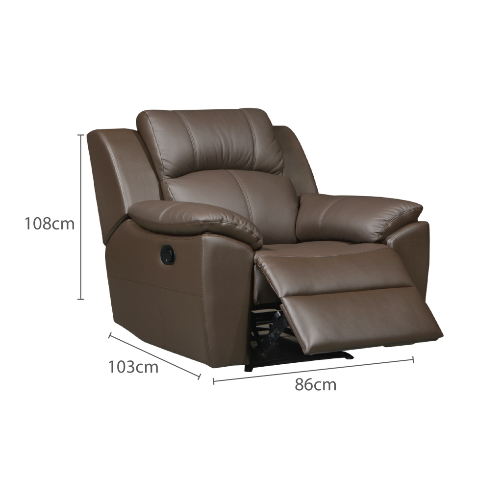 Sanro Recliner Armchair, Half Leather Novena Furniture Singapore