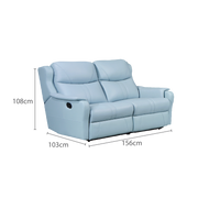 Skylar 2 Seater Recliner Sofa, Half Leather - Novena Furniture Singapore