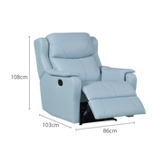 Skylar Recliner Armchair, Half Leather - Novena Furniture Singapore