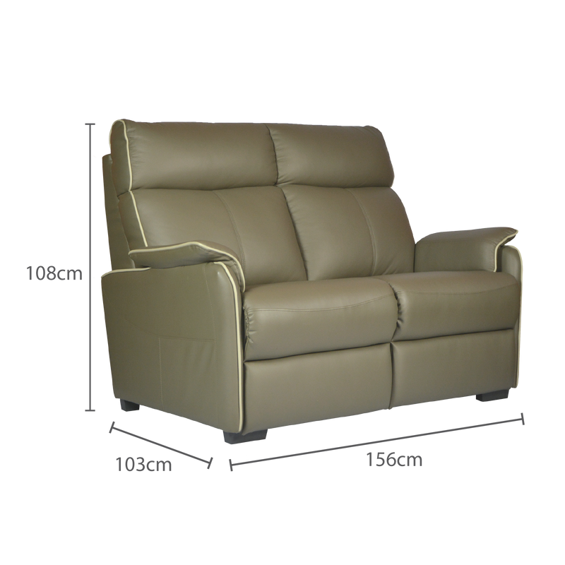Silas 2 Seater Sofa, Half Leather - Novena Furniture Singapore