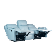 Skylar 3 Seater Recliner Sofa, Half Leather - Novena Furniture Singapore