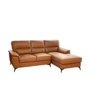 Klaus L-Shaped Sofa, Half Leather - Novena Furniture Singapore
