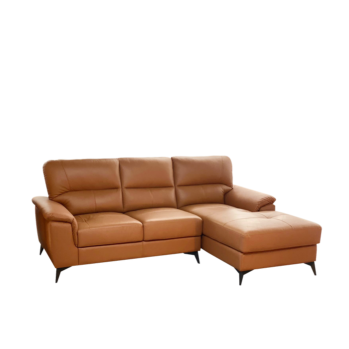 Klaus L-Shaped Sofa, Half Leather - Novena Furniture Singapore