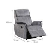 Silas Recliner Armchair, Fabric - Novena Furniture Singapore
