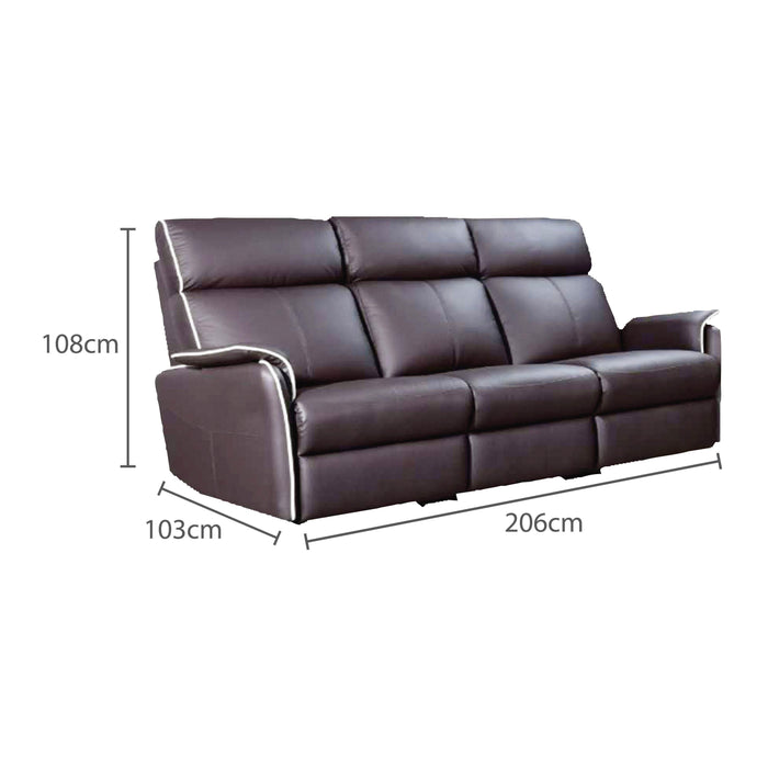 Silas 3 Seater Sofa, Half Leather - Novena Furniture Singapore